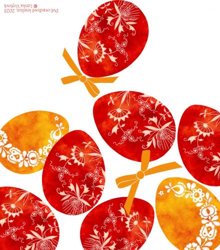 Dvě oranžové kraslice