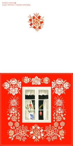 Malované okénko v červené
