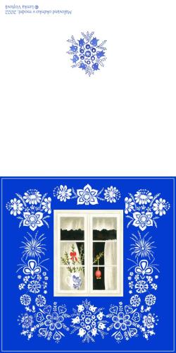 Malované okénko v modré