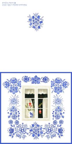 Malované okénko v bílé