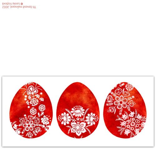 Tři červeně malované